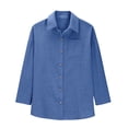thumbnail image 4 of Endives Womens Shirt Button Down Shirts Drop Shoulder Cotton Long Sleeve Shirt Solid Color Comfortable Womens Top, 4 of 6