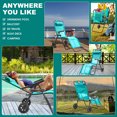 2 in 1 Beach Cart Chair Foldable Chaise Lounge Chair Integrated Wagon