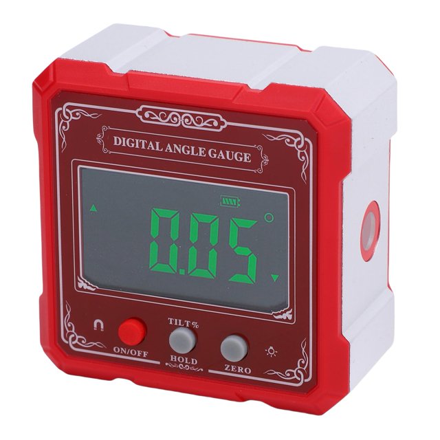 Digital Angle Finder, Automatic Reverse Clear High Resolution 4 Side Strong Magnetic Digital Inclinometer for Woodworking Measuring