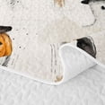 thumbnail image 5 of Homewish Halloween Witch Pumpkin Quilt Full, Sketch Ghost Full Bedspread Sets, Cream Orange Black, 3 Pieces 1 Bedspread and 2 Pillowcases, 5 of 7