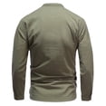 thumbnail image 2 of AZoiNM Men's 3/4 Sleeve Henley Shirt Smart Casual Slim Fit Button Collar Moisture-Wicking Urban Fashion Top for Spring and Fall, 2 of 9