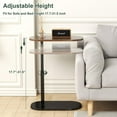 thumbnail image 2 of Hurber C Shaped Side Table, Adjustable Height 360°Swivel Tea Table, Vintage Color, 2 of 7