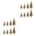 thumbnail image 3 of Monstrate Mini árbol de Navidad para el hogar, oficina, mesa, mini árbol, adorno con base redonda, decoración navideña, dorado oro 2piezas, 3 of 6