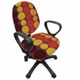 thumbnail image 1 of Abstract Office Chair Slipcover, Spiraling Dotted on a Pale Maroon Tone Background, Protective Stretch Decorative Fabric Cover, Standard Size, Dark Maroon Yellow, by Ambesonne, 1 of 5