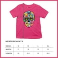 thumbnail image 5 of Tee Hunt Dean Russo Sugar Skull Youth T-Shirt Day of The Dead Neon Calaver Kids, Pink, Medium, 5 of 5