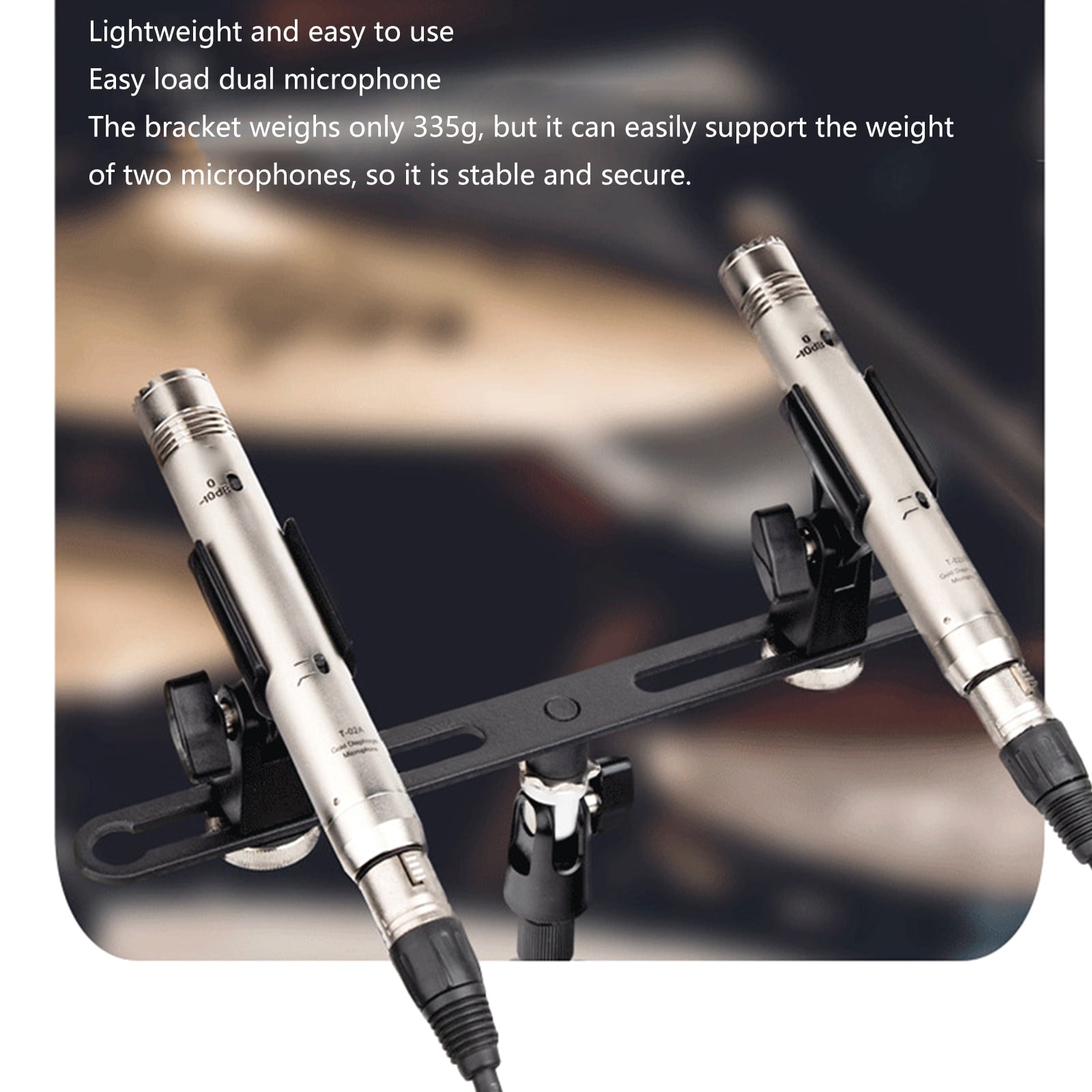 Adjustable Microphone Rod Camera Mount Bracket Double Mount Stand with 5/8inch Thread Screws