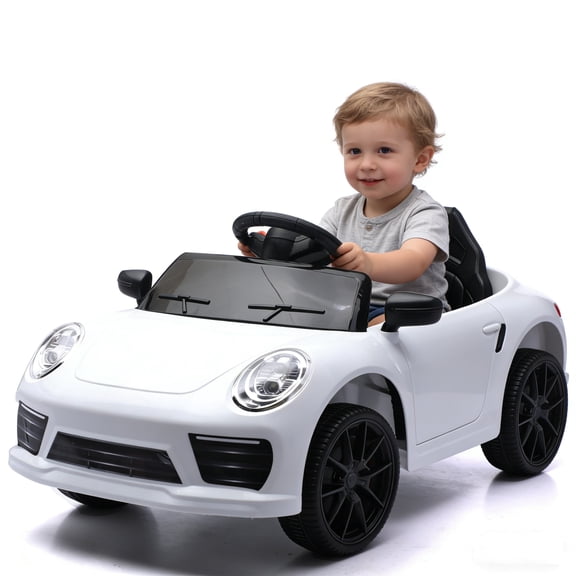 TAMCO Kids Electric Ride-On Sports Car 12V with Remote Control, LED Lights and Music, 1-Pack
