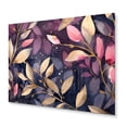 thumbnail image 2 of Designart "Purple Gold Leafs Harmony Nature s Glisten" Floral Metal Wall Decor, 2 of 5