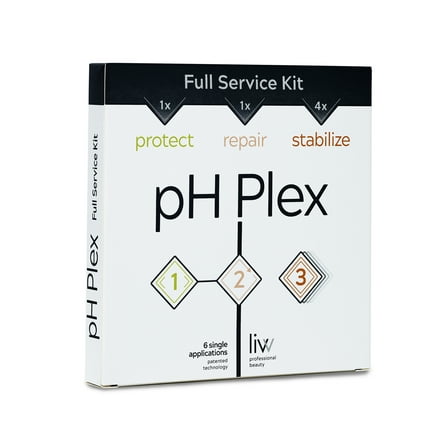 pH Plex Full Service Kit - Protect, Repair & Stabilize - Hair Care Treatment - Use with Home Hair Color & Bleach Products - 1 Month Supply - 1 Sachet of Steps 1 & 2 Plus 2 Double Sachets of Step 3