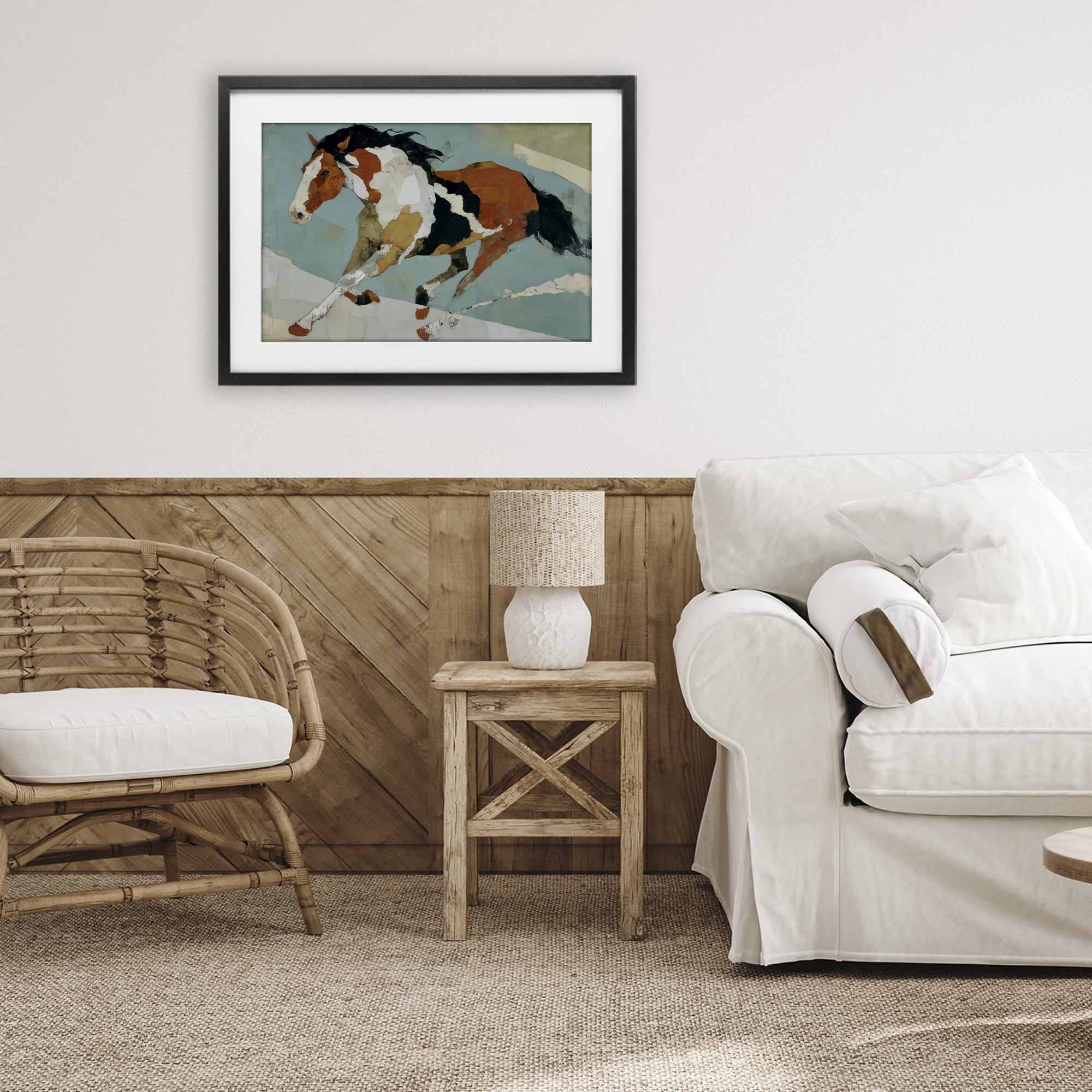 Stupell Industries Paint Horse in Motion Black Framed Print Under Glass, design by Chromatic Storm Studio