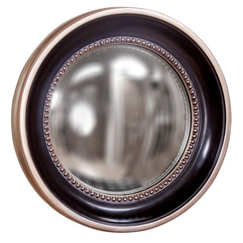 Round Patterson Decorative Wall Mirror Black - Howard Elliott: Modern Resin Frame, 16-Inch Wall-Mounted Mirror