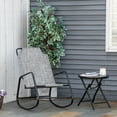 thumbnail image 2 of Outsunny Garden Rocking Chair,Outdoor Indoor Sling Fabric Rocker for Patio,Balcony,Porch,Grey,Gray Steel Garden Outdoor Patio Patio Seating, 2 of 9