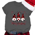 thumbnail image 4 of Lroveb Christmas Shirts for Women Gnome Print Round Neck Short Sleeve T Shirt Top Graphic T Shirts, 4 of 5