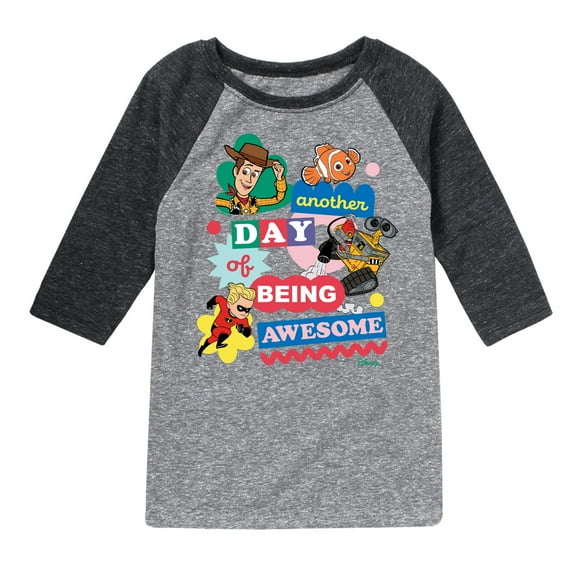 Disney - Another Day Of Being Awesome - Toddler & Youth Raglan Graphic T-Shirt