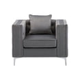 thumbnail image 4 of Living Room Chairs, Lorreto 40" Gray Velvet Chair, Accent Chairs, Comfortable Chairs,, 4 of 4