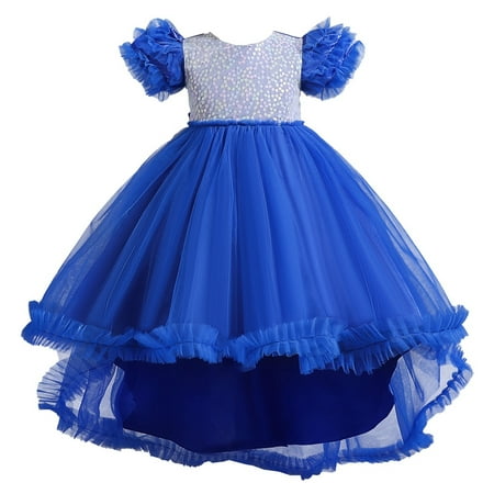

Children Baby Kids Spring Summer Girls Party Dress For Girls Colorful Train Kids Gown Girl Tulle Dresses Birthday Party Princess Children Princess Dress Kid Clothes Girl Dresses for Toddler Girls