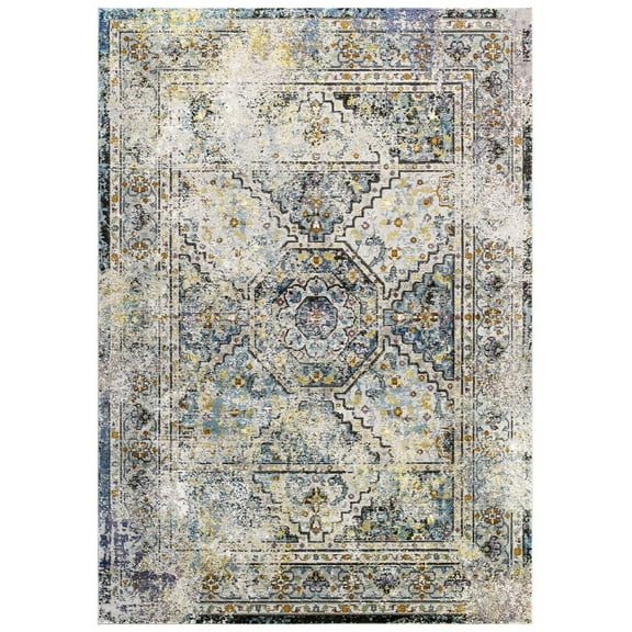 Ergode Success Jacinda Distressed Vintage Floral Persian Medallion 8x10 Area Rug - Multicolored