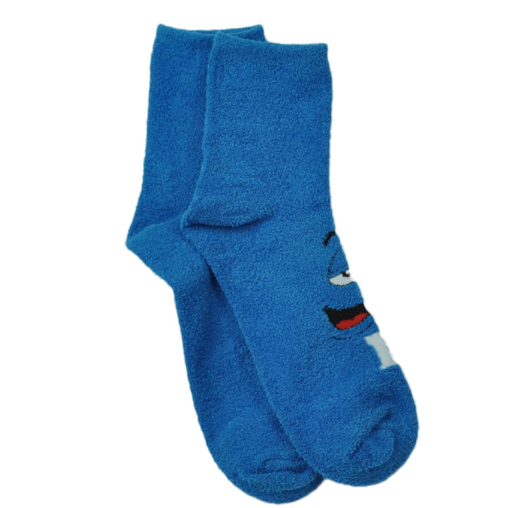 M&M Blue Character Face Soft Sock Adult 10-13 Ankle Novelty Candy ...
