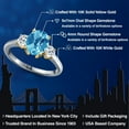 thumbnail image 2 of Gem Stone King 10K Two Tone Gold Swiss Blue Topaz and White Topaz Engagement Ring for Women | 2.91 Cttw | Oval Checkerboard 9X7MM | Gemstone November Birthstone | Size 7, 2 of 6