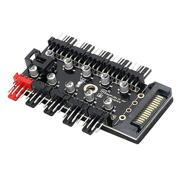 1 a 10 ventiladores de refrigeración PWM de 4 pines HUB puerto SATA controlador de velocidad de alimentación PC JShteea El nuevo