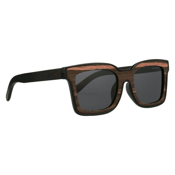 Root Saint Charles Black Acetate   Wood Gray Lens Wood Temples Unisex Sunglasses|1YR. Warranty