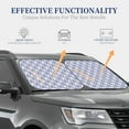 thumbnail image 4 of Xecao Plaid Flowers for Foldable Car Sun Shades (2-Pack) offer sun protection with an easy-fold design for convenient windshield shading., 4 of 7