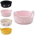 thumbnail image 2 of JoyMoreHome Small Storage Cute Cat Cotton Rope Woven Basket, Blanket Basket Organizer With Ears Toy Storage Bin Box, 2 of 7