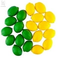 thumbnail image 2 of Gustave 12pcs Fake Lemon Artificial Fruits 3.7" x 2.5" Big Size Simulation Lemon Plastic Faux Lemon for Home Kitchen Table Cabinet Party Decor Photography Prop (Green&Yellow Mixed), 2 of 7