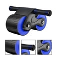 thumbnail image 3 of Rueda abdominal de rebote automático, ruedas de rodillos Ab con tapete para rodillas, rueda abdominal de doble rueda para equipos de entrenamiento, 3 of 5