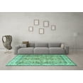 thumbnail image 3 of Ahgly Company Indoor Rectangle Oriental Turquoise Blue Traditional Area Rugs, 2' x 5', 3 of 4