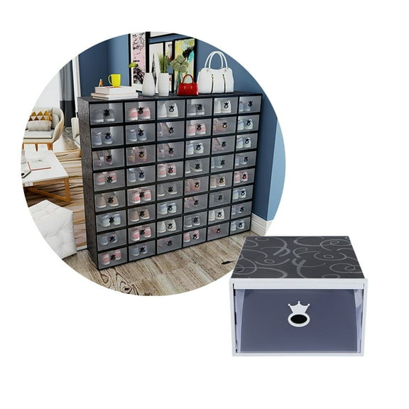 WHAMVOX Shoe Tidy Organizer Boxes Thickened Plastic Entryway Shoe Storage Solution 1Set For Home