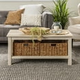 thumbnail image 3 of Woven Paths Traditional Storage Coffee Table with Bins, White Oak, 3 of 11
