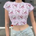 thumbnail image 5 of Wdaidj women's T-shirt Slim fit Y2K party T-shirts Hello Kitty Fashion woman blouses 2023 Hello Kitty cartoon print clothes sexy 3XL, 5 of 16
