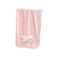 thumbnail image 2 of Coral Fleece Striped Bow Towel, 23"x11" Soft Quick Dry Bath Hand Towel, Decorative Ribbon Design for Guest Bathroom, Absorbent Lightweight, Pink, 2 of 6