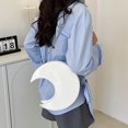 thumbnail image 7 of Vjnyvs Women's White Crescent Moon PU Crossbody Shoulder Bag Chain Sling Handbag Purse, 7 of 7