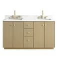 thumbnail image 2 of Oza 60M" Double Bath Vanity in Aged Natural Oak with Fish Maw White Quartz Stone, 2 of 15