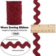 thumbnail image 2 of 12.5 Yards Rick Rack Trim 1/2 Inch RIC Rac Dark Red Rickrack Zig Zag Lace Wave Ribbon Wave Bending Fringe Lace Trim S Shaped Woven Fabric with Spool for Sewing DIY Crafts diy, 2 of 5
