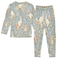 thumbnail image 2 of BZSMCE Unisex Pajama Set Snug-Fit Cotton Sleepwear Bunny Garden Printed, 2 of 7