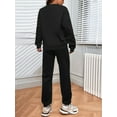 thumbnail image 3 of Solid Two-piece Set Long Sleeve Tops & Drawstring Jogger Pants Women's Clothing, 3 of 8