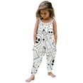 thumbnail image 2 of Wdgfv Girls Romper Jumpsuit Toddler Playwear Doodle Coloring Outfit Casual Summer Spring Fall Pajamas Comfortable DIY Halloween Print Black 1-2Years, 2 of 4