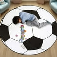 thumbnail image 5 of Soccer ball rug for boys room Soft Area Gifts for Boys Girls Shag Bedside Rug for Kids Teens Soccer Lovers Room Decor Indoor Round Carpet for Bedroom Living Room Nursery Machine Washable,47 Inch, 5 of 13