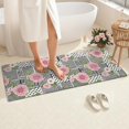 thumbnail image 4 of Pioneer Flower Floral Print Pattern Bathroom Rugs Mat, Non Slip Microfiber Bathroom Rug with Rubber Backing, Soft Mats for Bathroom Floor Tub Shower, 24"x60", 4 of 5
