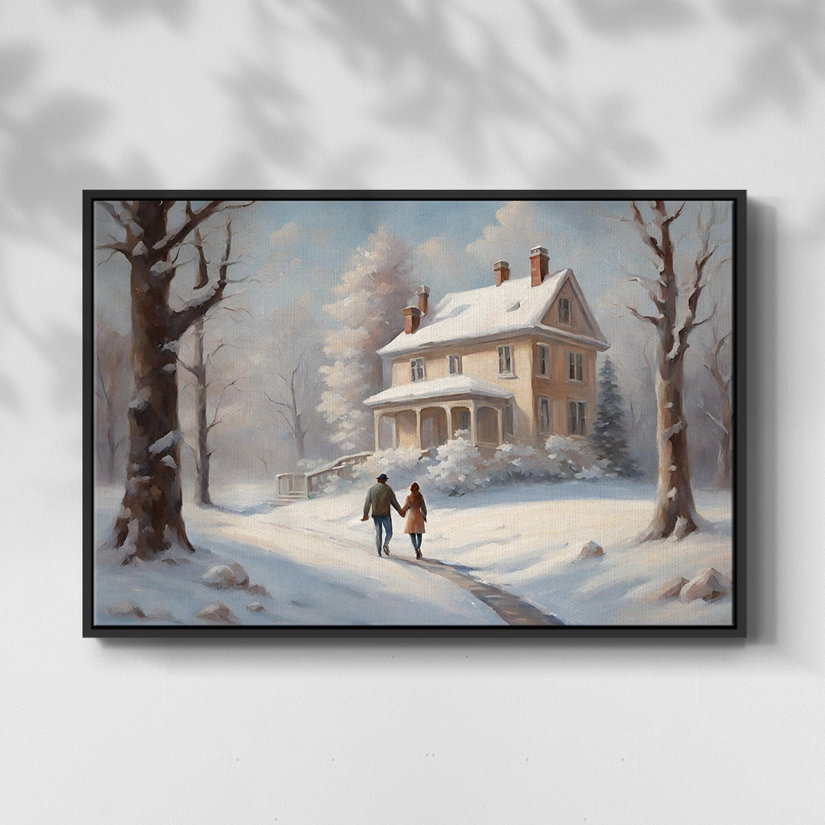 Vintage Landscape-CCVIII By Wexford Home Framed in Black Wood Gallery Wrapped Canvas 25 in. x 37 in.