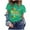 Green, variant on IROINNID Women's Happy 100th Day Of School Printed T-shirt Short Sleeve Casual Tops