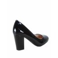 thumbnail image 2 of Songful-3 Women's Fashion Patent Faux Suede Round Toe Chunky Heel Slip On Pump Dress Shoes, 2 of 2