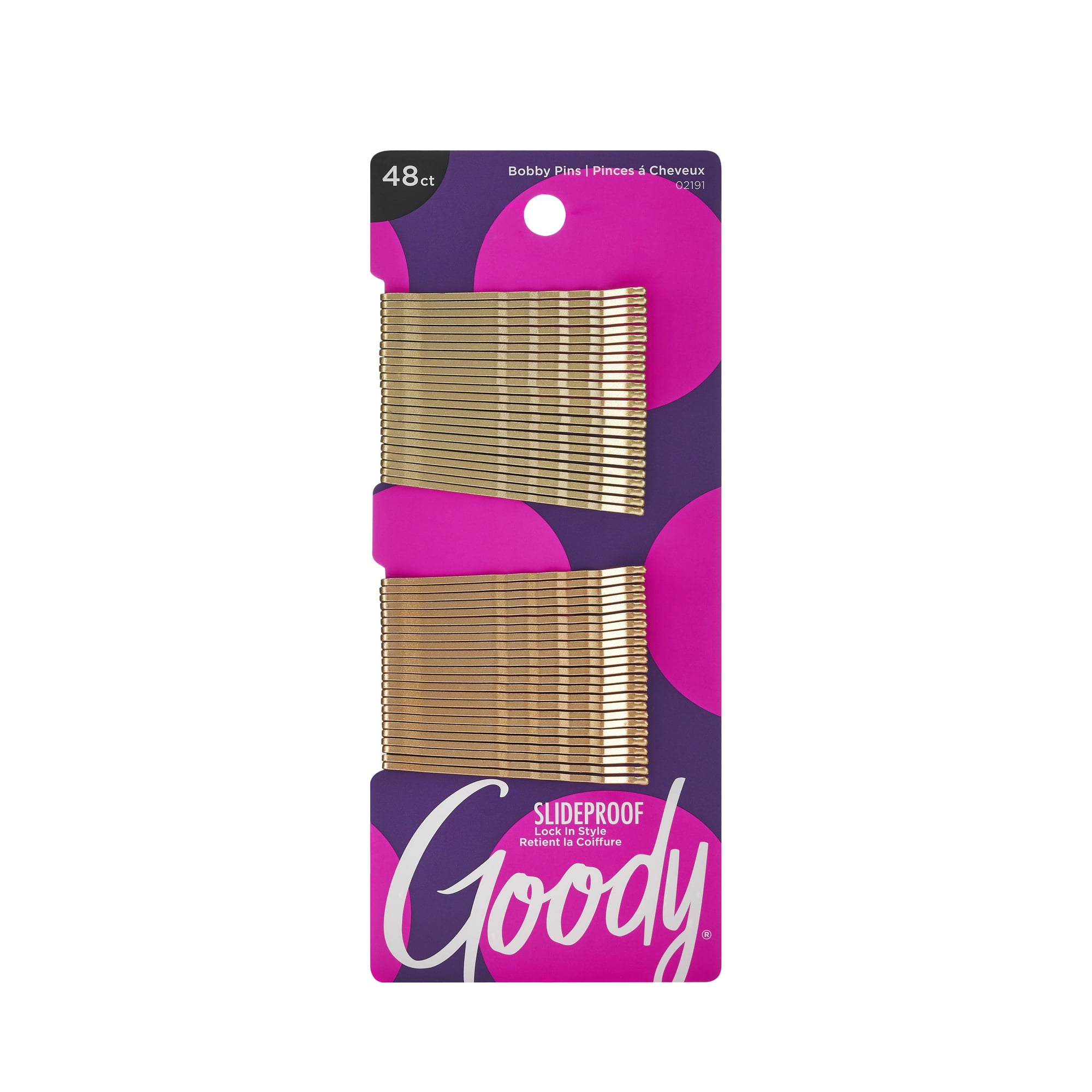 Goody Blonde Bobby Pins, Slide Proof Grip Comfort Tip, Pain Free Wear, Blonde, 48Ct