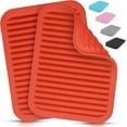 thumbnail image 1 of 2 Pack (9"x12") Silicone Trivets for Hot Pots and Pans - Multi-Purpose & Versatile Trivet Mat - Heat Resistant Silicone Trivet - Durable & Flexible Hot Pads for Kitchen Counter - Orange Red, 1 of 5