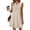 Beige, variant on ClodeEU Women's Crewneck Sleeveless Mini Dress ,Solid Color Casual Loose Fit Summer Dress Beige,Women's Plus L
