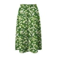 thumbnail image 6 of vigerkar Women's High Elastic Waist Midi Skirt Casual Summer Trendy Flowy Ruffle Floral Print A line Skirts with Pockets Green, S, 6 of 6