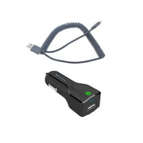 36W Quick Car Charger for Motorola Moto G Pure - 2-Port USB Cable Type ...